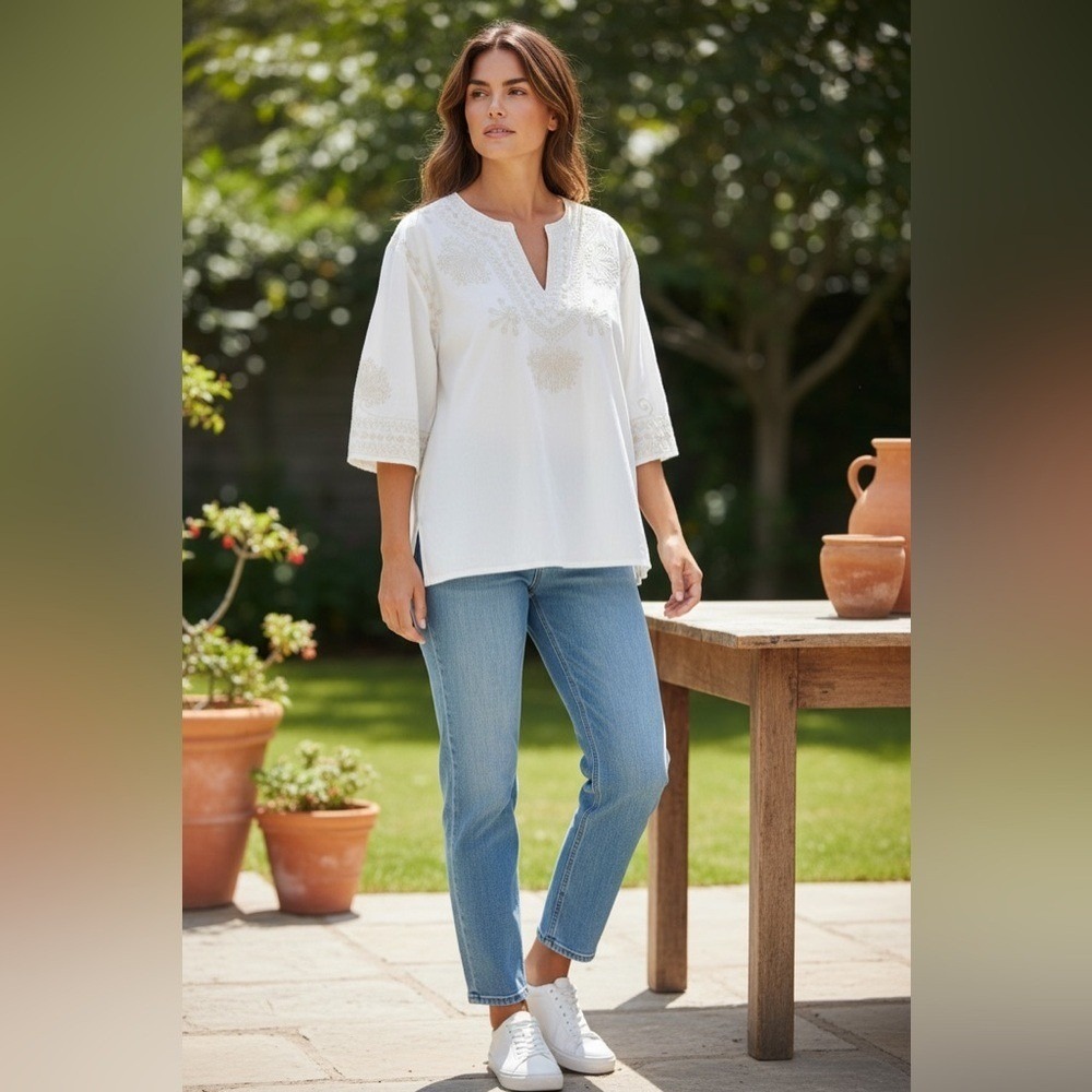 Calypso St. Bart 3/4 sleeve Tunic
